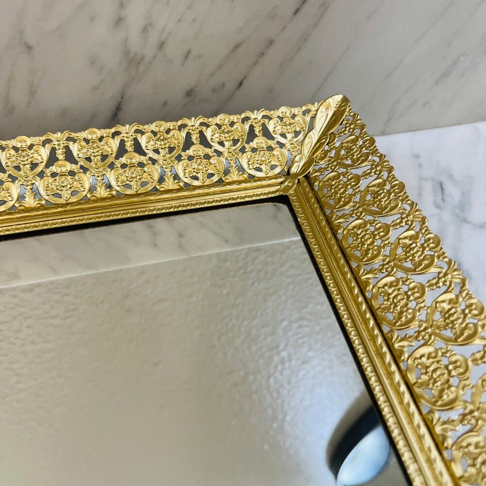 ❌SOLD❌Vintage Hollywood Regency Vanity mirror/tray - Picture 4 of 13